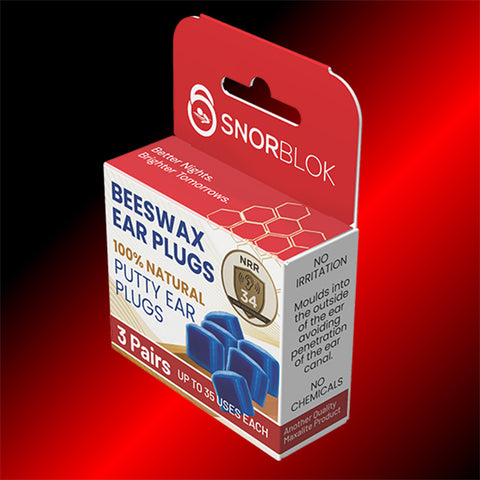 Snorblok Beeswax Earplugs - Worlds Best Sleeping Earplug 3 Pairs