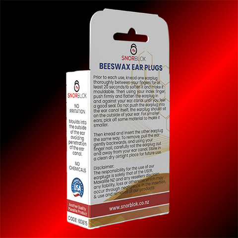 Snorblok Beeswax Earplugs - Worlds Best Sleeping Earplug 6 Pairs