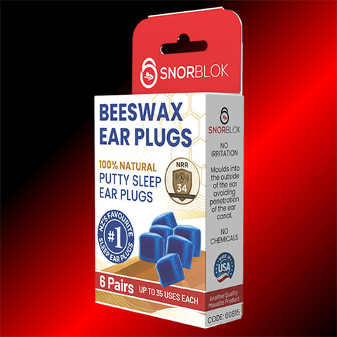 Snorblok Beeswax Earplugs - Worlds Best Sleeping Earplug 6 Pairs